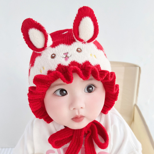 2022 autumn and winter new knitted children‘s hat autumn and winter cotton warm baby wool hat baby warm hat