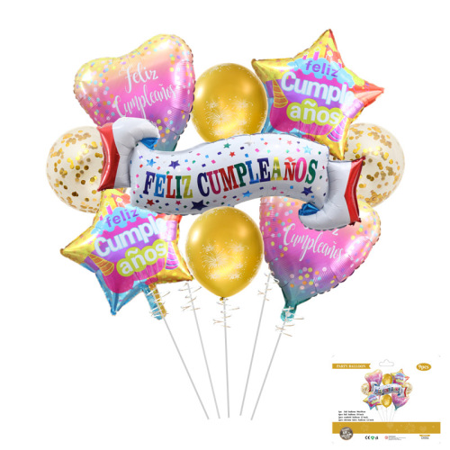 wholesale new feliz cumpleanos spanish happy birthday balloon set birthday party party decoration