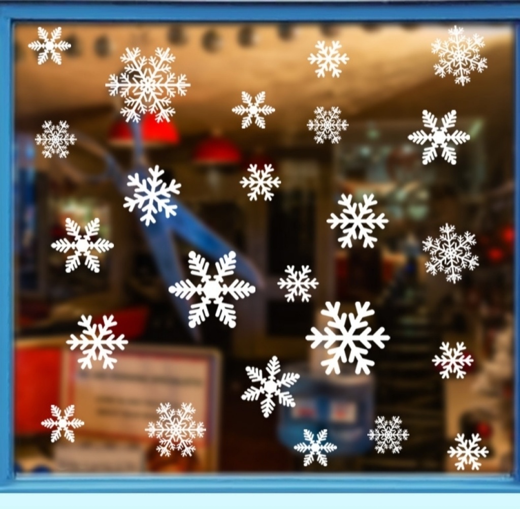 圣诞节装饰小雪花片橱窗布置装饰圣诞树装饰雪花塑料PVC雪花场景详情9