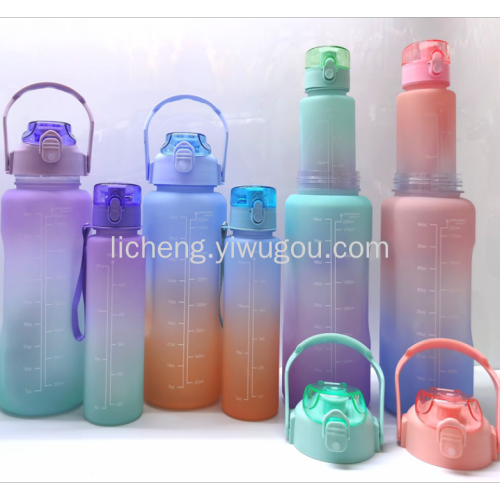 Sports Cup Plastic Large-Capacity Water Cup Large Cup Cover Small Cup Cup Set Handle Outdoor Sports Bottle Kettle