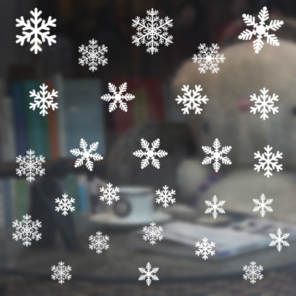 圣诞节装饰小雪花片橱窗布置装饰圣诞树装饰雪花塑料PVC雪花场景详情7