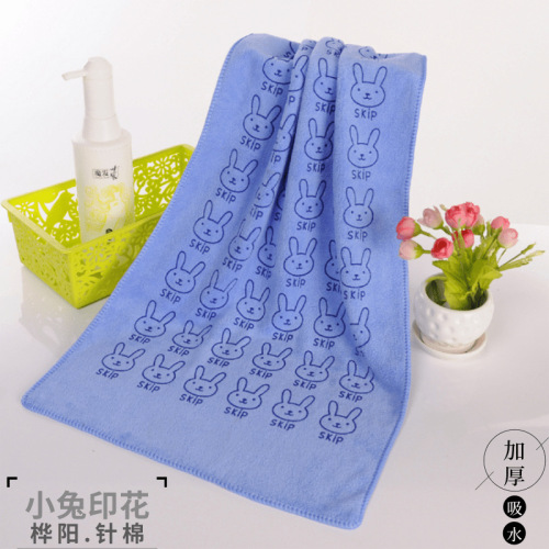 400G 35*75 Cartoon Pattern Printing Towel Microfiber Thickened Absorbent Household Daily Dry Hair Face Cloth