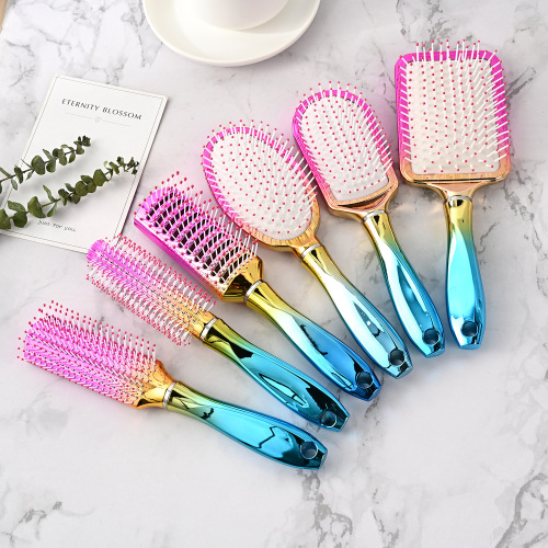 Hairdressing Air Cushion Comb Leather Massage Comb Set Anti-Static Hair Airbag Plastic Hair Curling Comb Gradient Comb
