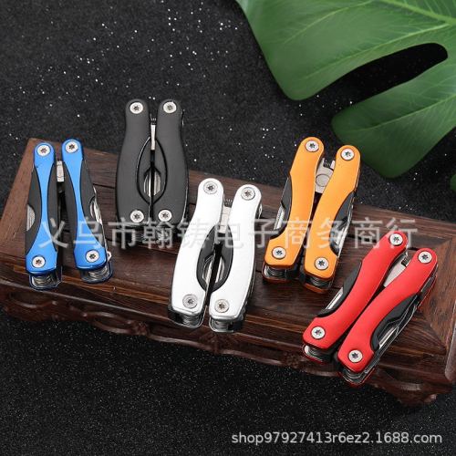 factory supply spot tool pliers mini stainless steel small functional aluminum handle pliers outdoor camping folding pliers