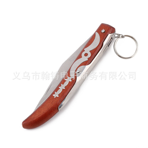 factory direct supply stainless steel folding knife wooden handle knife multifunctional outdoor fruit knife folding knife portable camping knife