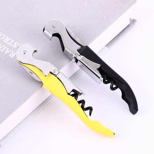 Factory in Stock Supply Wine Opener Hippocampus Knife Red Wine Stainless Steel Electroplating Head Paint Handle Silk Screen Printing Logo