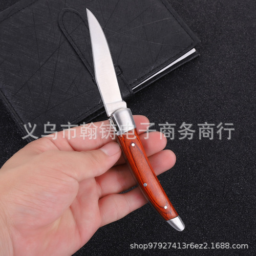 factory direct supply new color wooden handle stainless steel dining knife fruit knife outdoor camping folding multi-purpose portable knife