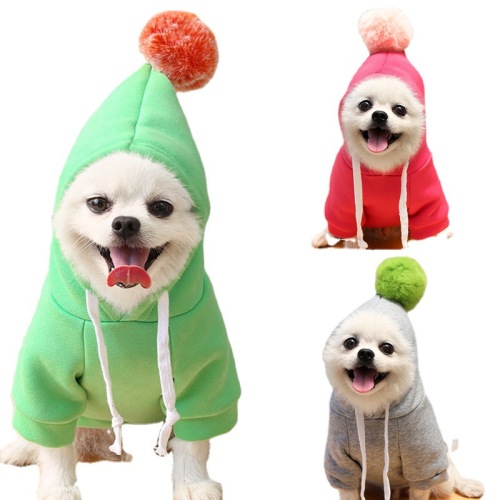 cartoon hoodies with balls dog cat pet teddy fadou autumn and winter clothes supplies fashion brand bomei wholesale