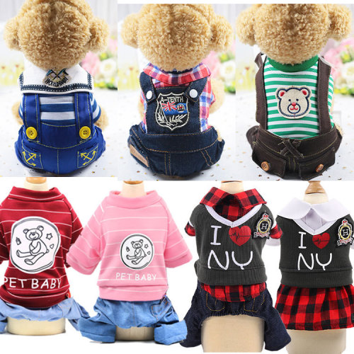 Four-Legged Clothing Navy Style College Wind Spring Summer Autumn New Size Dog Clothes Pet Clothes Cat Pet Supplies