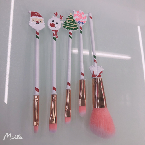 christmas makeup brush loose powder blush brush lipstick eyeshadow brush alloy handle