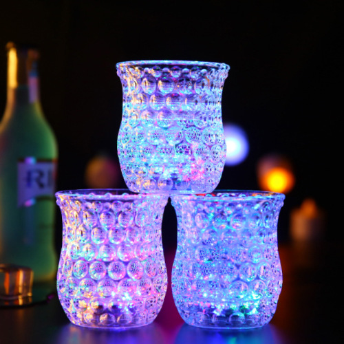Water Sensing Luminous Cup Tik Tok Online Sensation Honeycomb Shrinkage Pool Led Colorful Pouring Bright Cup Bar Wedding Cheer