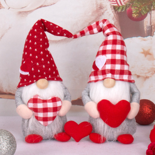 cross-border mother valentine‘s day decoration gift love rudolf faceless old couple doll doll window decoration