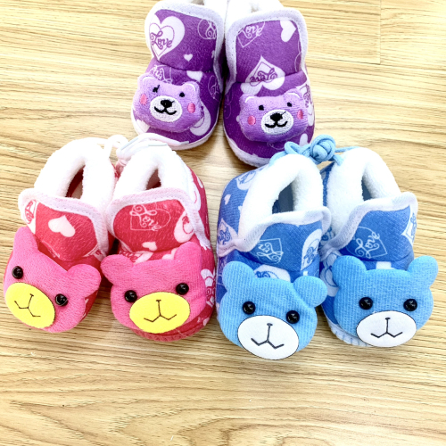 2023 New Children‘s Cotton Shoes Cartoon Quilted Newborn Warm Shoes Baby High-Top Anti-Slip Toddler Shoes Manufacturer