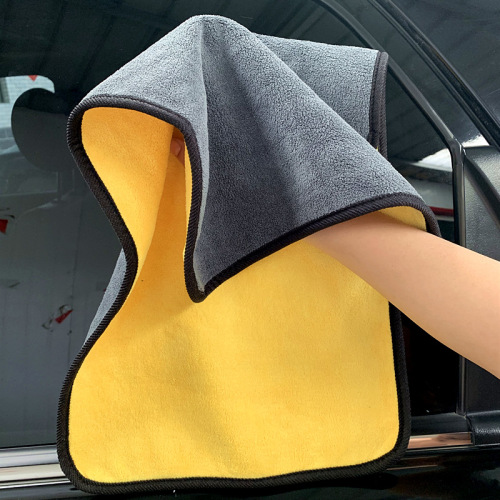 car wash towel high density coral fleece 800g/㎡ absorbent cleaning towel double-sided thickening cleaning towel