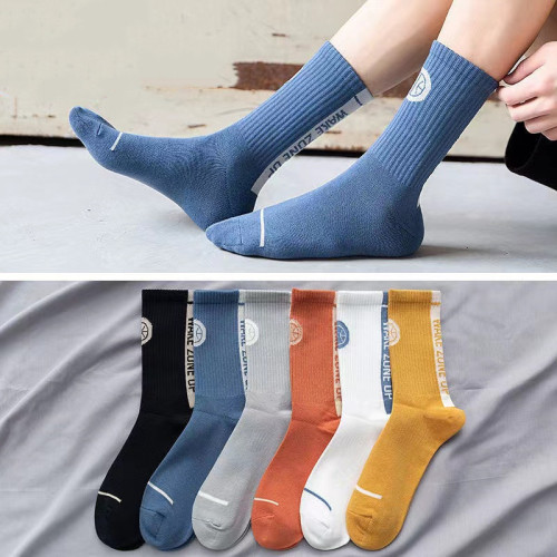 Men‘s Cotton Sock Breathable Knee-High Sports Socks Autumn and Winter Thick Business Four Seasons All-Matching Trendy Socks