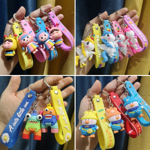 keychain doll christmas pendant soft rubber key chain cute doll bag ornaments small gifts