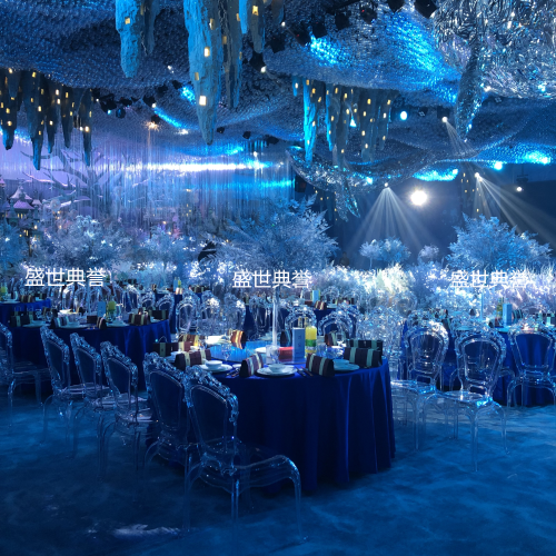 Shanghai International Banquet Center Theme Wedding Dining Table and Chair Hotel European Wedding Acrylic Bamboo Chair Princess Chair