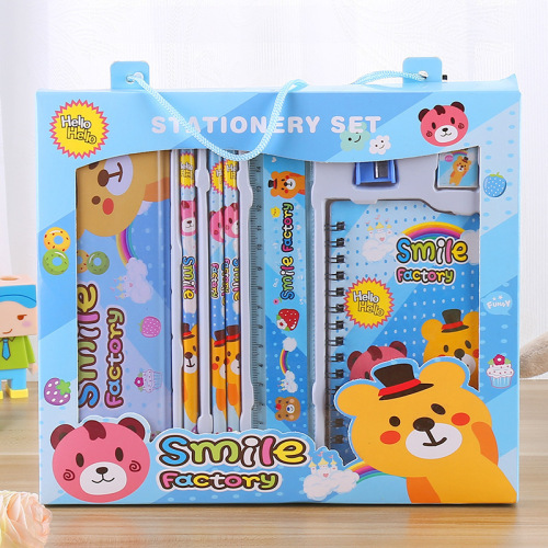 creative pupil prize stationery set gift box eight-piece set school supplies children‘s birthday gifts factory wholesale
