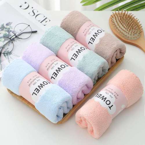 high density warp knitted coral velvet colorful towel soft absorbent factory wholesale gift logo towel
