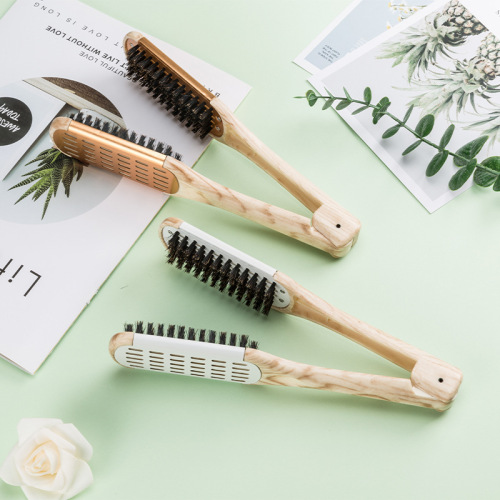 factory Wholesale Pull Straight Clip Hair Plate Modeling Comb V-Shaped Clip Finishing Comb Pull Straight Hair Bristle Comb Air Blowing Hair Comb