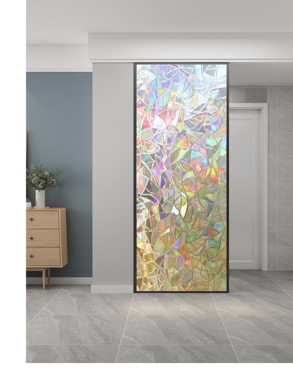 窗户遮光膜炫彩月牙静电玻璃贴无胶自粘PVC贴膜窗贴玻璃贴膜详情2