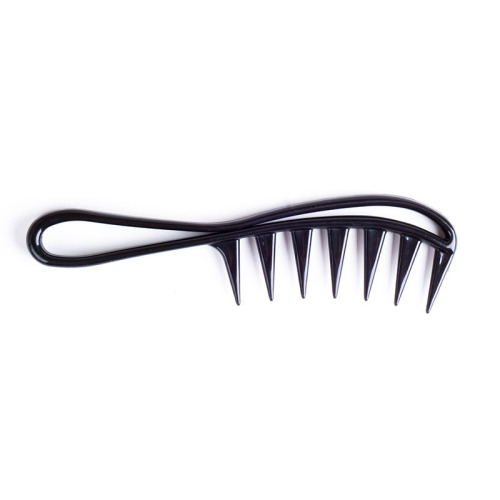 Manufacturer Hair Comb Hairdressing Big Tooth Comb Men‘s Plastic Black Comb Three-Dimensional Handle Wide Tooth Comb Salon Oil Head