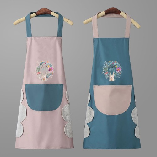 Apron Wholesale Women‘s Waterproof and Oil-Proof Kitchen Internet Celebrity Household Erasable Hand Cute New Fashion Cooking Work Men