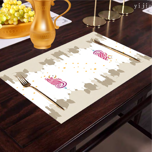 japanese muslim american placemat leather heat insulation mat water and oil insulation dining table environmental protection