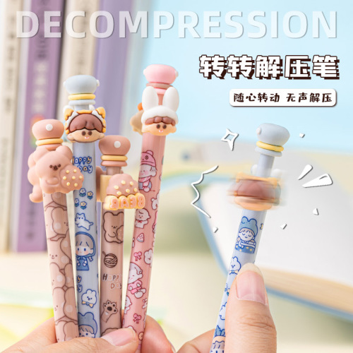 Fan Xiang Creative Pen Cute Wholesale Decompression Spring Pen Students Use Good-looking Press Gel Pen St Head Quick-Drying