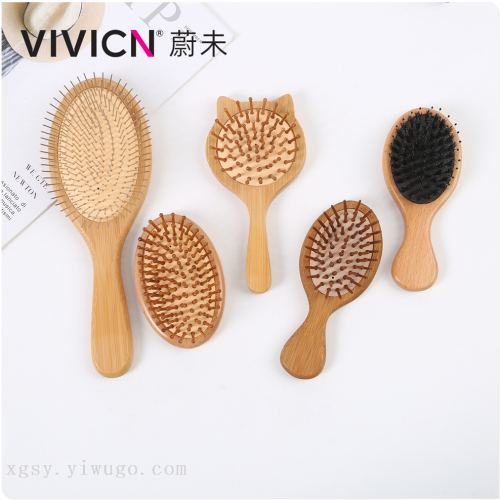 [weiwei] small comb bamboo comb air cushion comb cartoon cute massage balloon comb portable bamboo comb