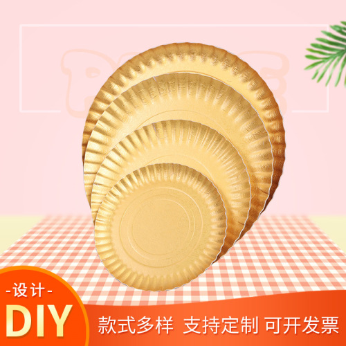 round Molding Paper Pallet Creative Rose Pattern Disposable Plate Birthday Party Paper Pallet Support