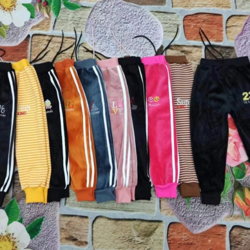 Children‘s Double-Sided Velvet Pants Boys and Girls Sweatpants Wholesale 
