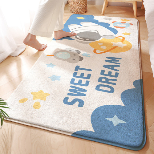 cartoon lambswool non-slip bedroom carpet floor mat living room thickened mat home children‘s room bedside blanket