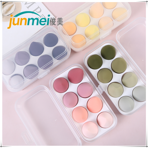 [Junmei] Water Drop Cosmetic Egg Dry and Wet Dual Powder Puff Sponge Egg Beauty Blender Cushion Powder Puff Super Soft Smear-Proof