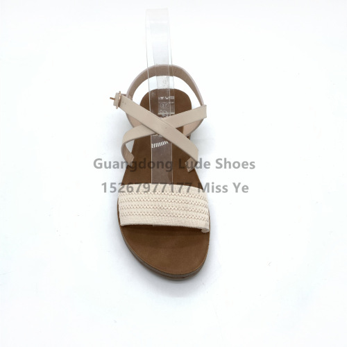 New Flat Roman Sandals Foreign Trade European and American Style Outdoor Sandals Women‘s Cross Back Buckle Casual All-Match Guangzhou Shoes