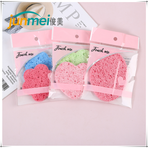 [Junmei] Factory Direct Sales Skin-Friendly Soft Powder Puff Honeycomb Hole Cellulose Sponge Interface Cleaning Puff Compression Facial Washing Cotton