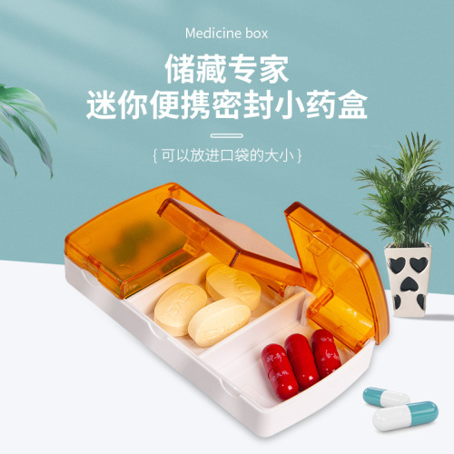 Medicine Box Portable Multi-Grid Pill Storage Box with Lid Separately Packed Case Mini Carrying Travel Medicine Sealed Box