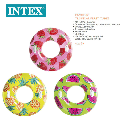 intex56261 fruit swim ring seaside swimming ring with handle swimming pool inflatable life buoy wholesale