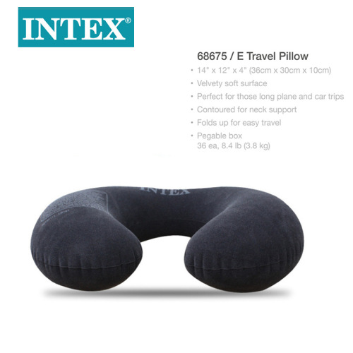 intex68675 travel fluff pillow easy to carry inflatable camping pillow business trip u-shape pillow wholesale