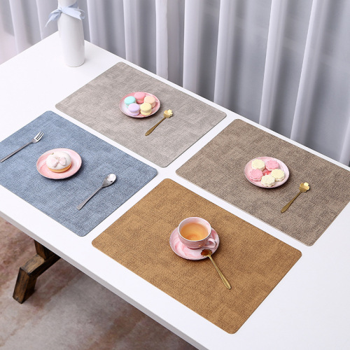 Nordic Ins Simple Table Mat Pattern Leather Placemat Double-Sided Creative Pu Western Placemat Spot Wholesale Waterproof Insulation Pad