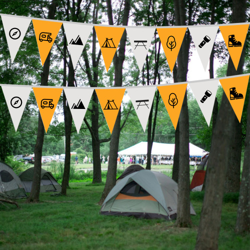 New Outdoor Tent Camping Atmosphere Pennant String Flag Camping Party Camp Flag Hanging Flag Bunting