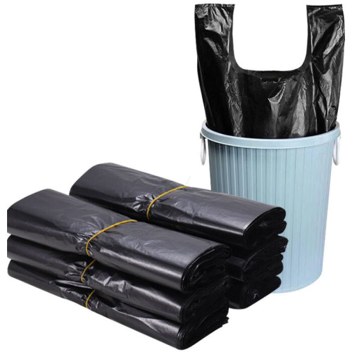 thickened garbage bag household portable bag vest bag disposable plastic bag black plastic bag kitchen handbag