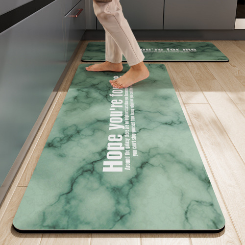 kitchen floor mat washable and erasable door mat absorbent oil-absorbing floor mat household long mat water-proof， oil-proof and non-slip carpet