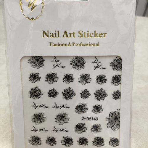 foreign trade hot black and white nail decals nail decoration stickers nail stickers