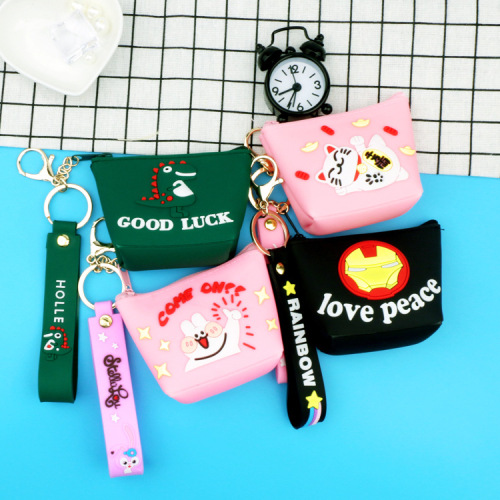 New Cartoon Square Silicone Coin Purse Children‘s Ins Style Cute Coin Storage Bag Women‘s Wallet Key Case