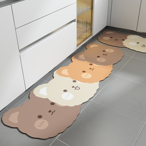 Kitchen Mat Non-Slip Oil-Proof Water-Absorbing Oil-Absorbing Household Washable Scrub-Free New Cartoon Shaped Kitchen Mat Strip