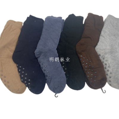 Men's Room Socks Winter Antislip Warm Classic Plain Color Best-Selling South America Europe and America Russian Factory Cost-Effective