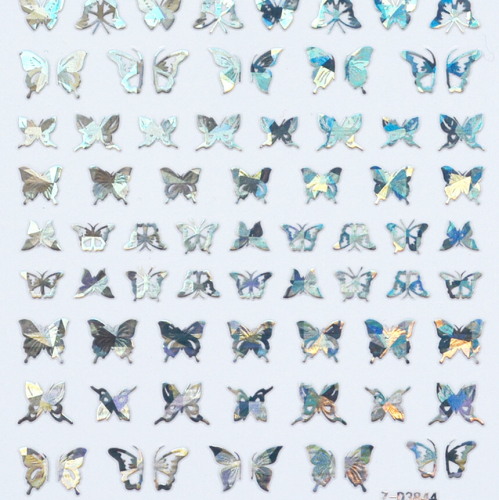 2020 Nail Stickers Ins Internet Celebrity Hot Silver 3D Colorful Butterfly Hollow Back Adhesive Stickers Nail Jewelry