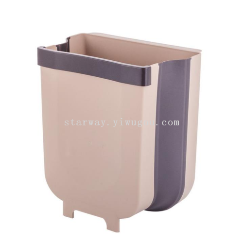 Kitchen Folding Trash Can Wall-Mounted Garbage Sundries Container Car Creativity Plastic Wastebasket Cabinet Door Toilet..