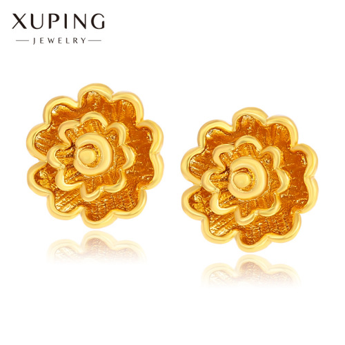 xuping jewelry imitation gold series simulation flower stud earrings elegant vintage earrings alloy gold plated flower earrings for women